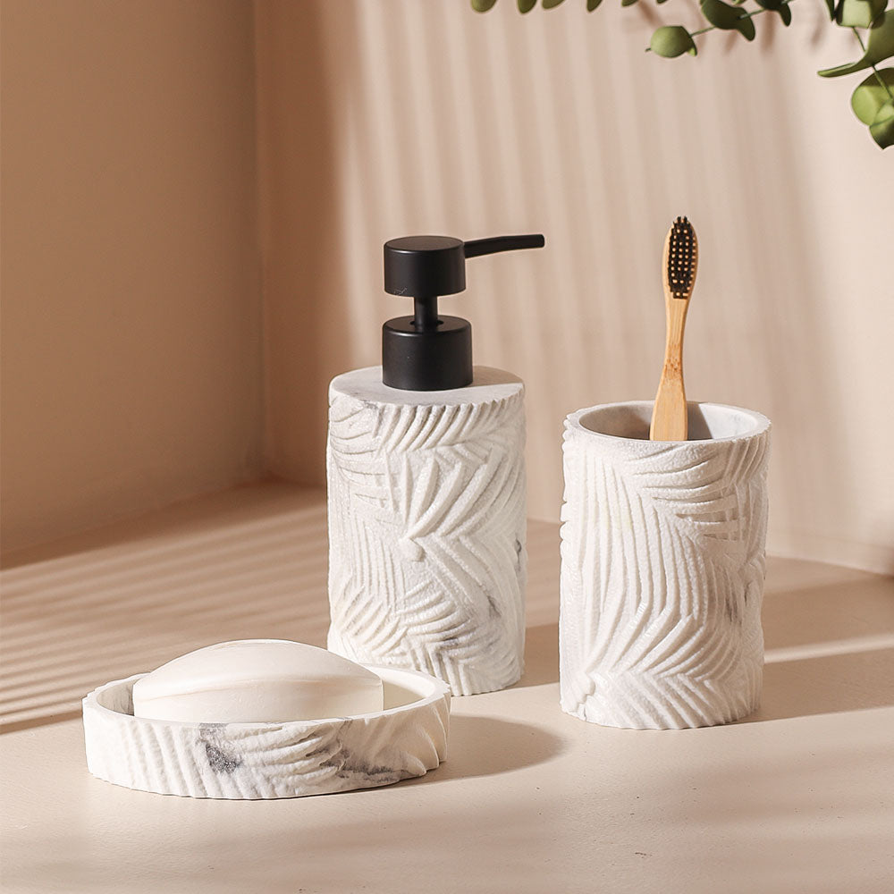 Mila 3-piece Bathroom Set - Marbled White
