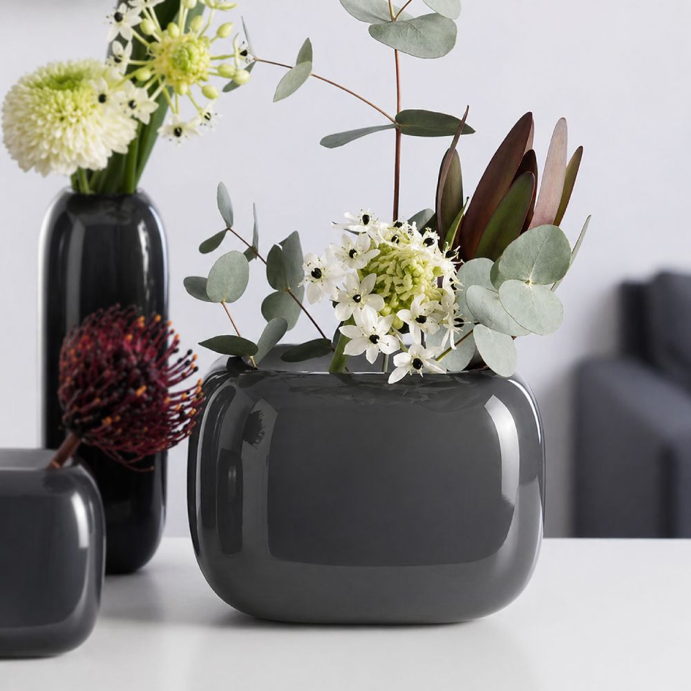 Milano Wide Vase - Dark Grey