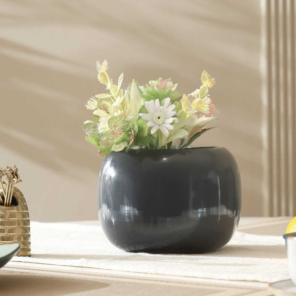 Milano Wide Vase - Dark Grey