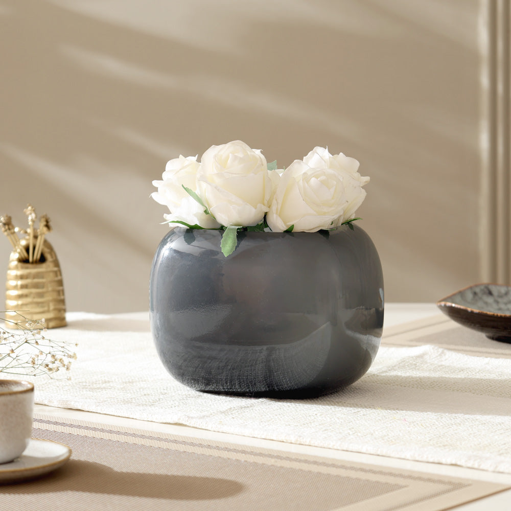 Milano Wide Vase - Dark Grey