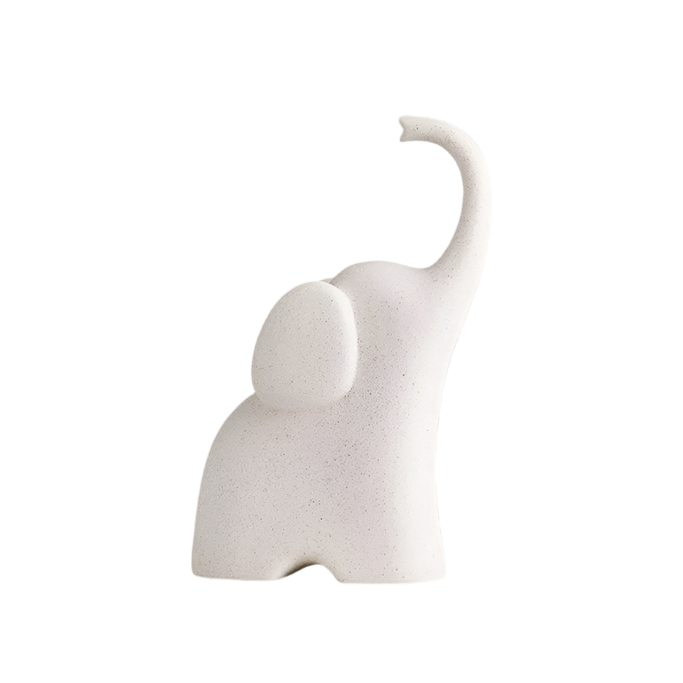 Luna Elephant Decorative Sculpture Small - Cream