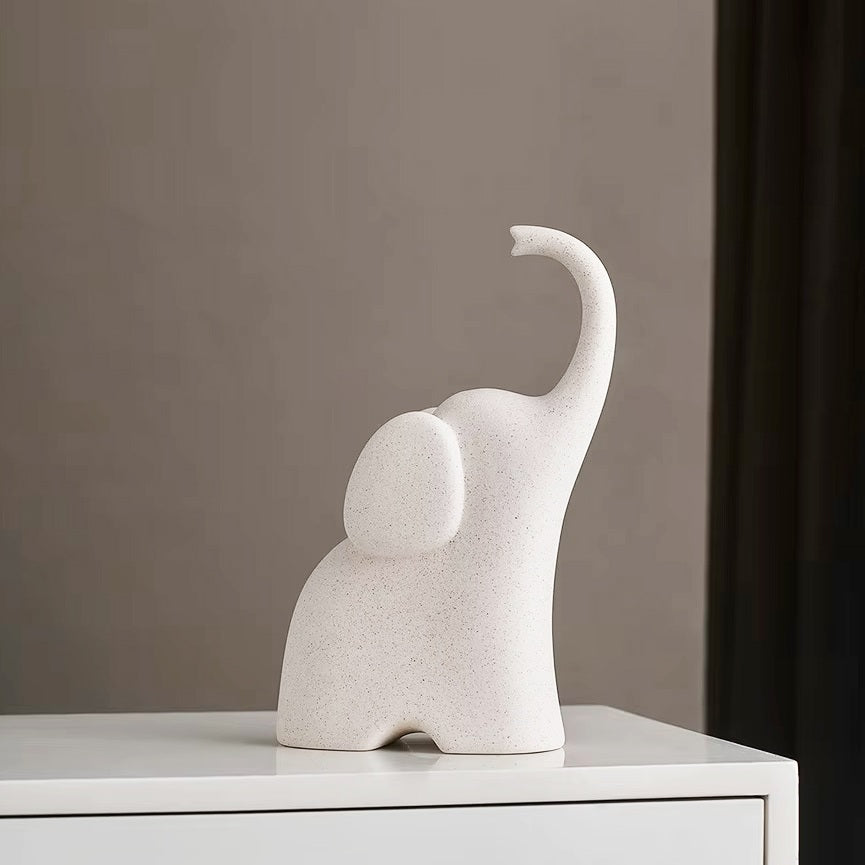 Luna Elephant Decorative Sculpture Small - Cream