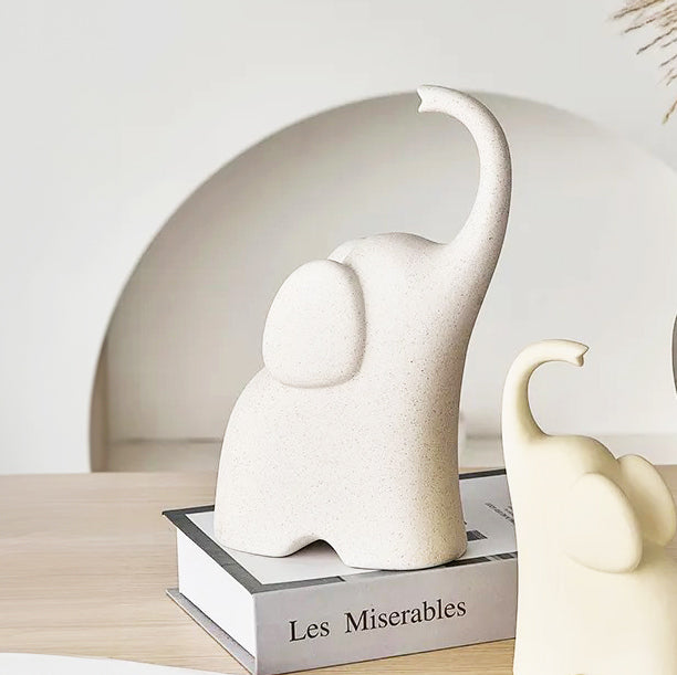 Luna Elephant Decorative Sculpture Small - Cream