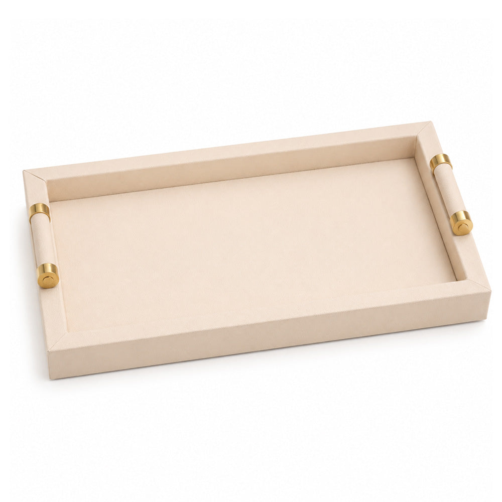 Mire Decorative Tray Large - Cream Gold