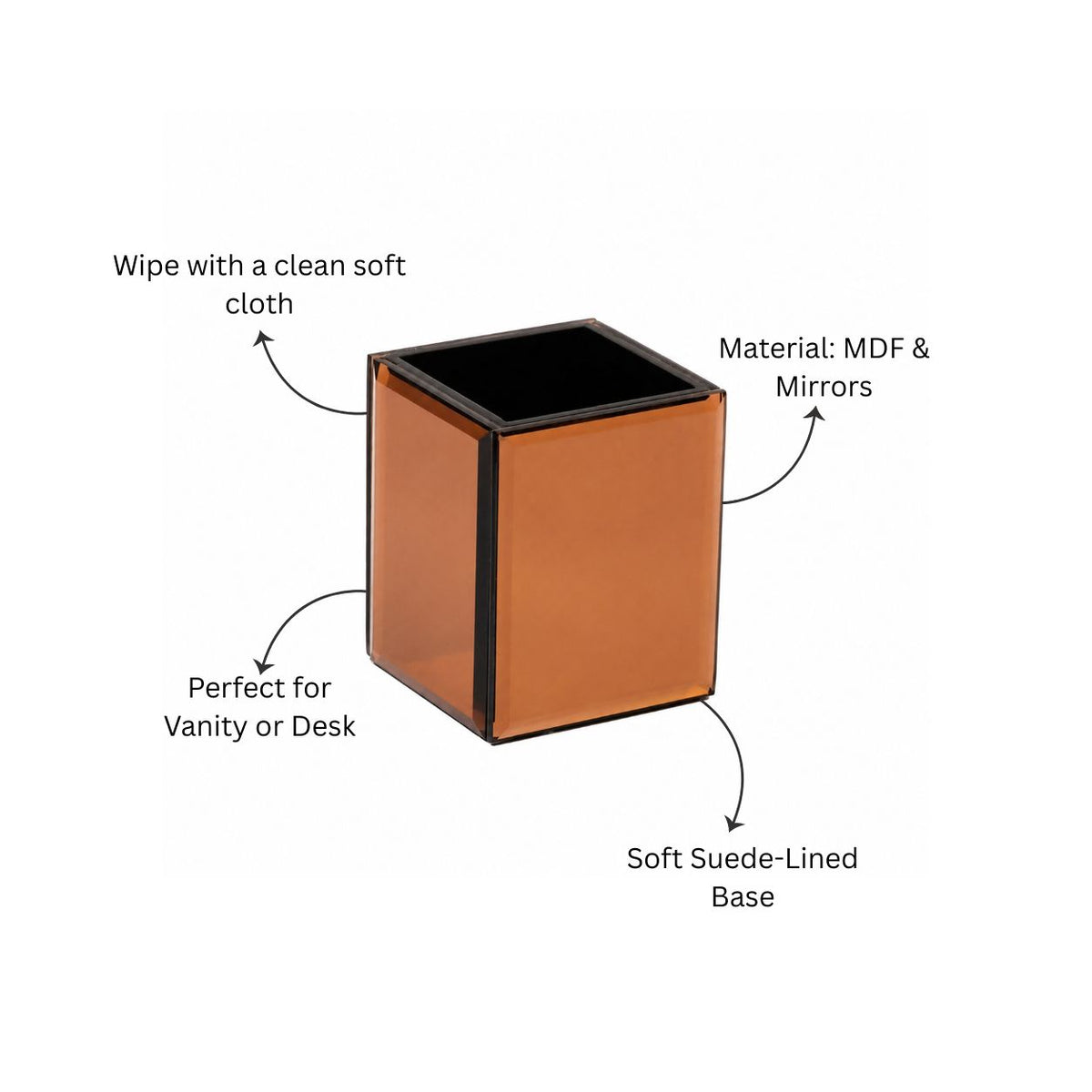 Mirror Brush Organiser - Bronze