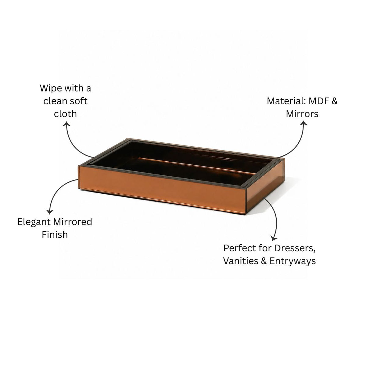 Mirror Valet Tray Medium - Bronze