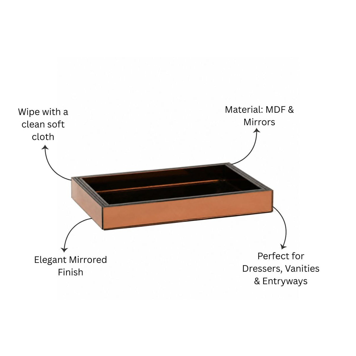 Mirror Valet Tray Small - Bronze