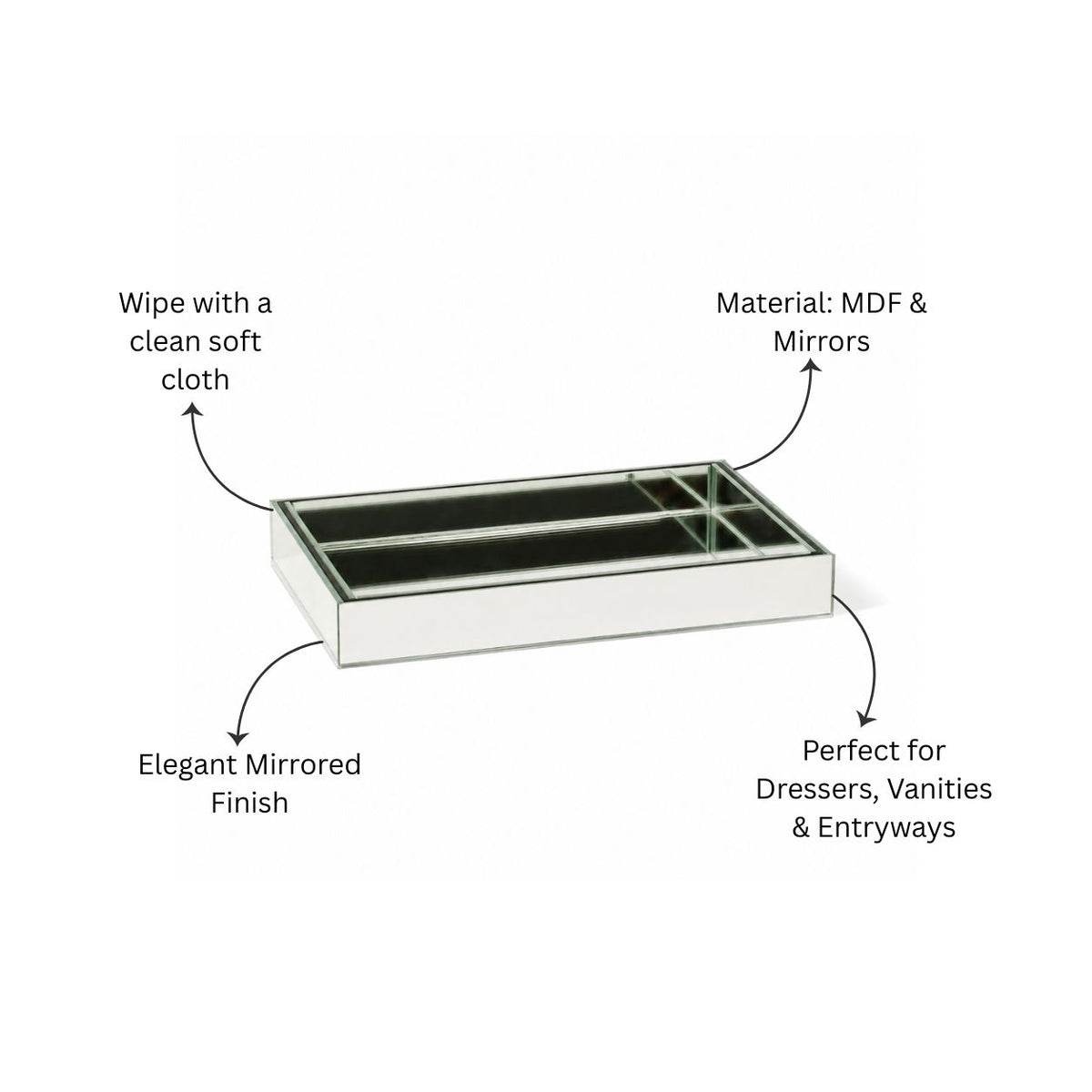 Mirror Valet Tray Small - Silver