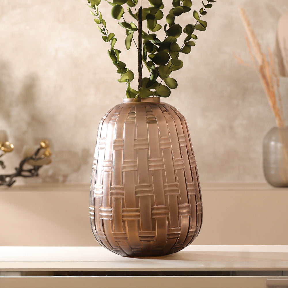 Mistral Glass Vase Large - Cedar Brown