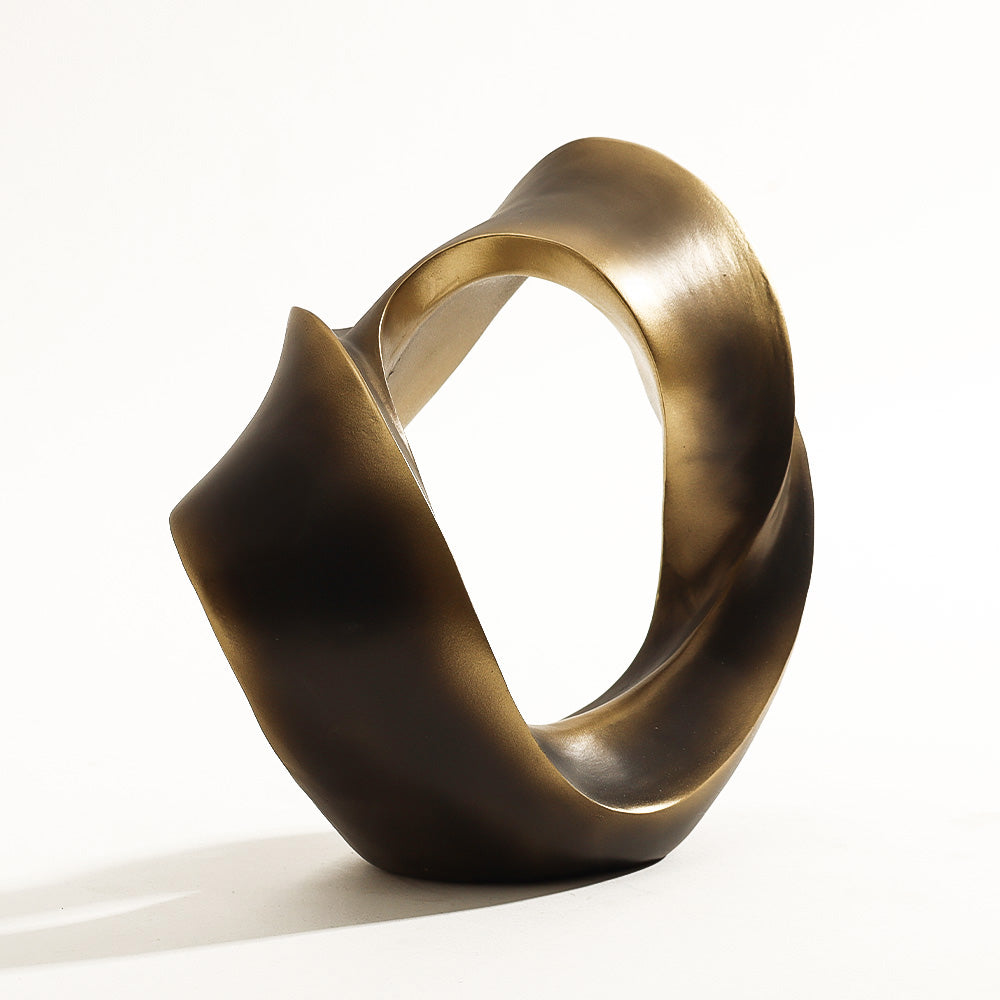 Mobius Metal Sculpture - Dull Gold