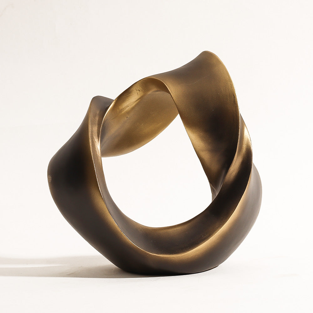 Mobius Metal Sculpture - Dull Gold