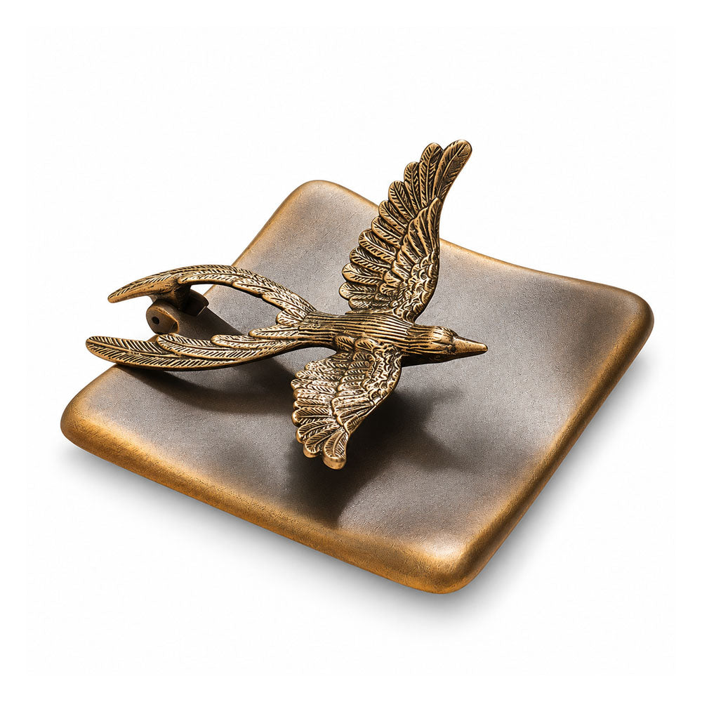 Mockingbird Weighted Metal Napkin Holder - Antique Gold