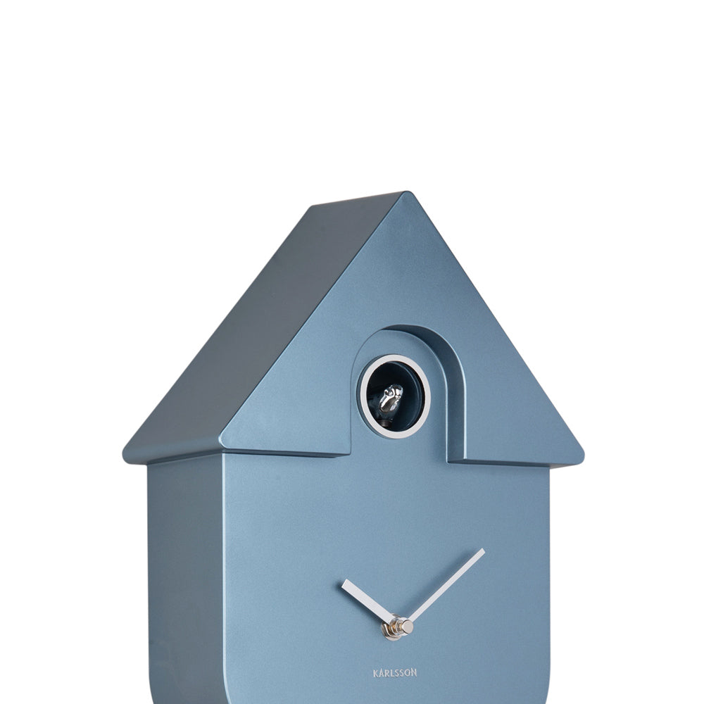 Modern Cuckoo Pendulum Wall Clock - Metallic Blue