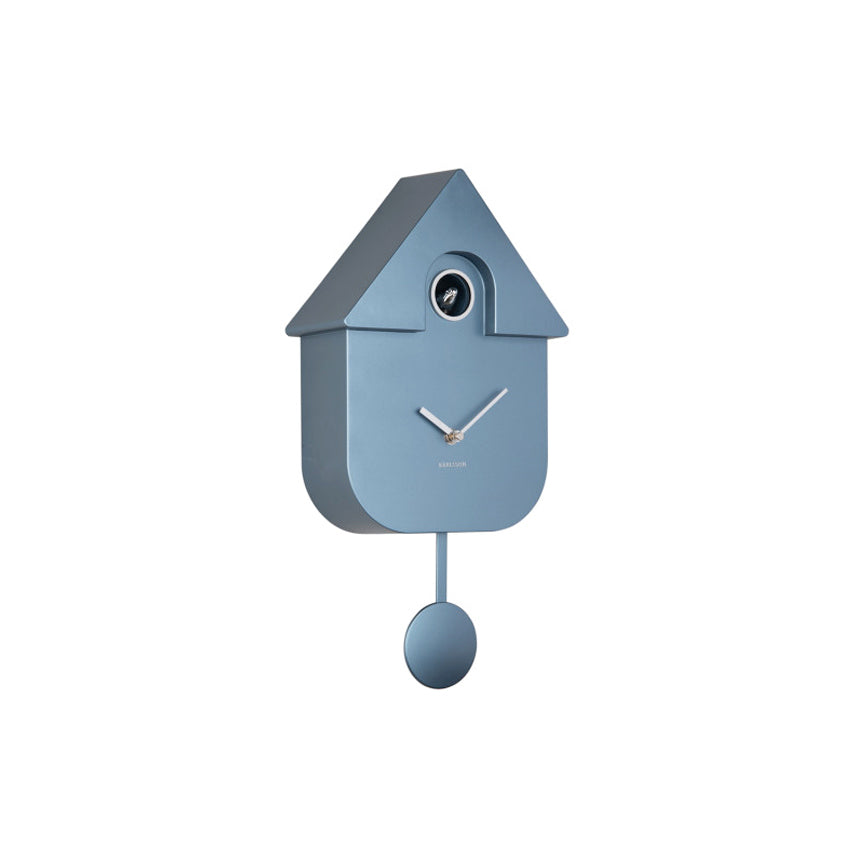 Modern Cuckoo Pendulum Wall Clock - Metallic Blue