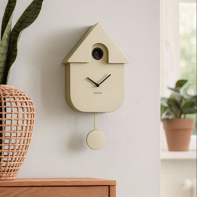 Modern Cuckoo Pendulum Wall Clock - Metallic Gold