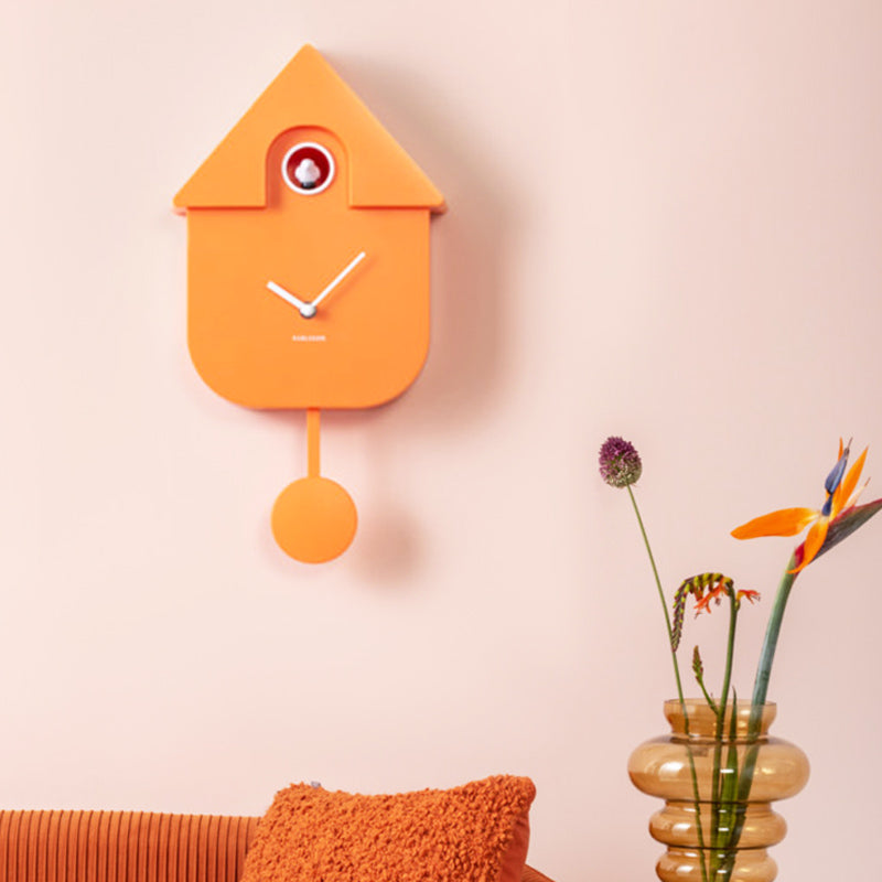 Modern Cuckoo Pendulum Wall Clock - Orange