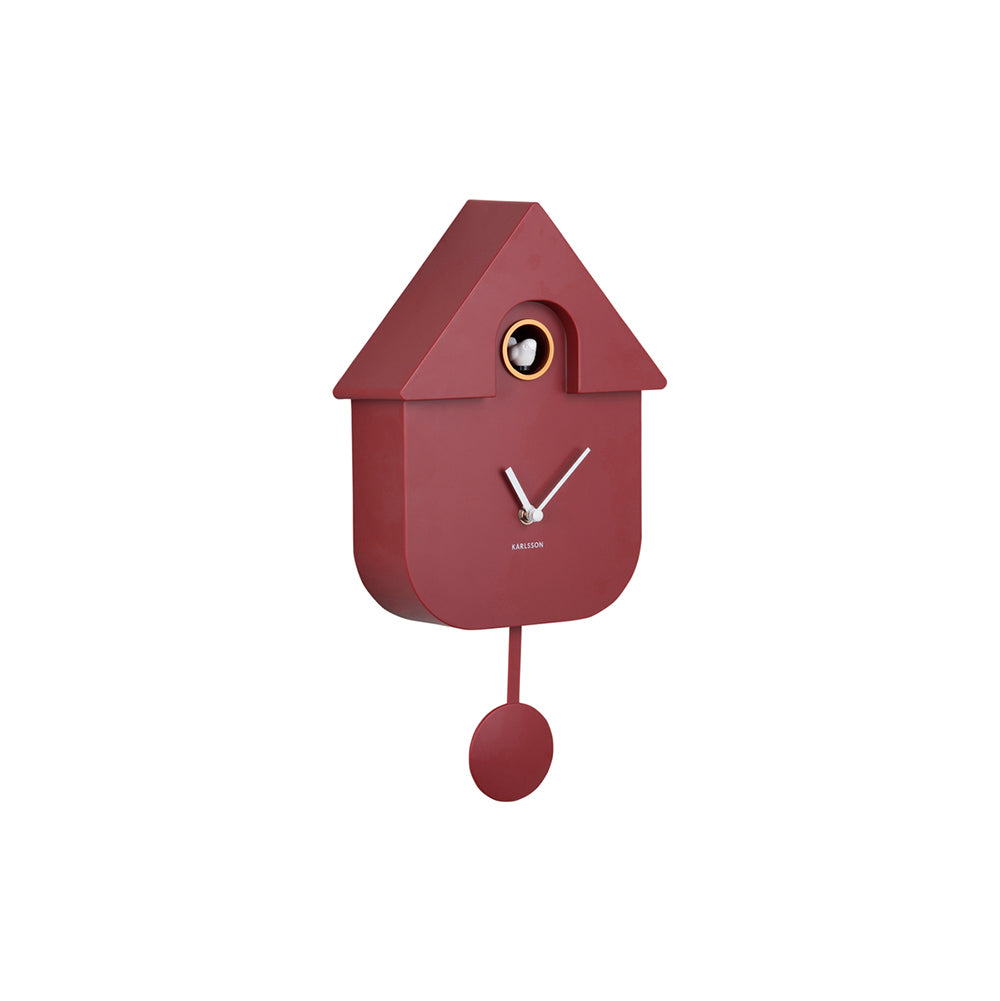 Modern Cuckoo Pendulum Wall Clock - Red Ochre