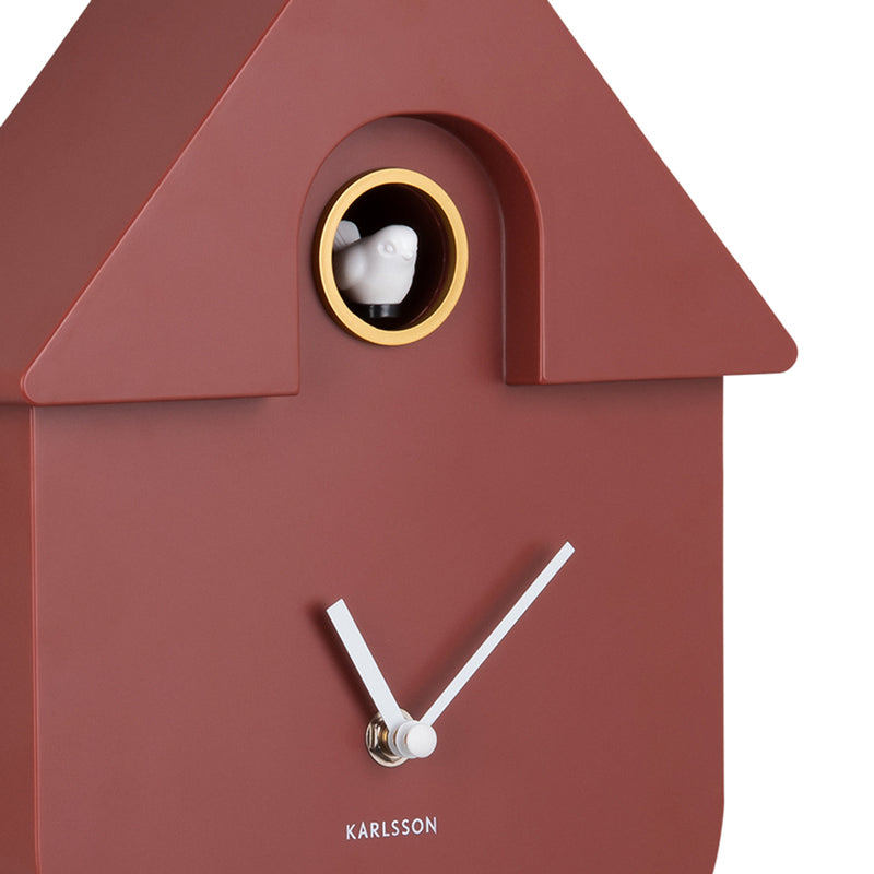 Modern Cuckoo Pendulum Wall Clock - Red Ochre