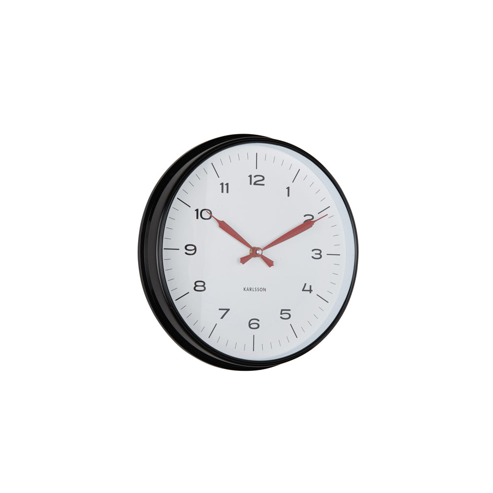 Modern Factory Wall Clock 30cm - Black & Red