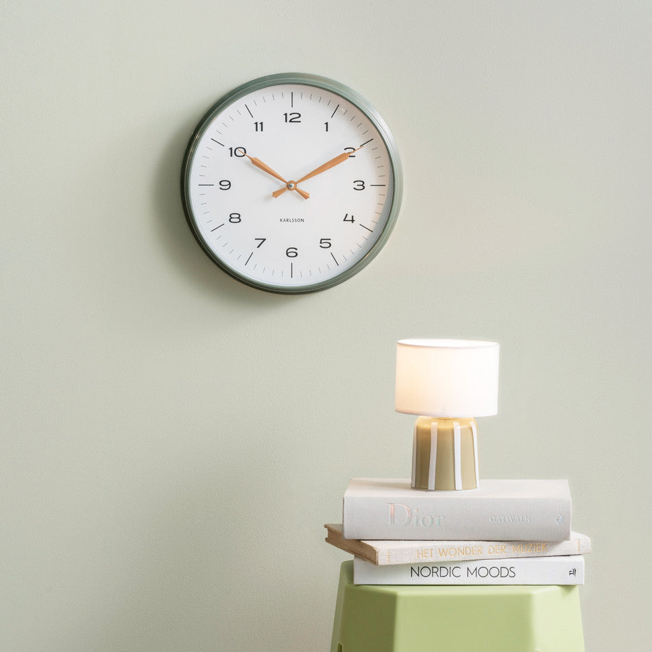 Modern Factory Wall Clock 30cm - Green & Yellow