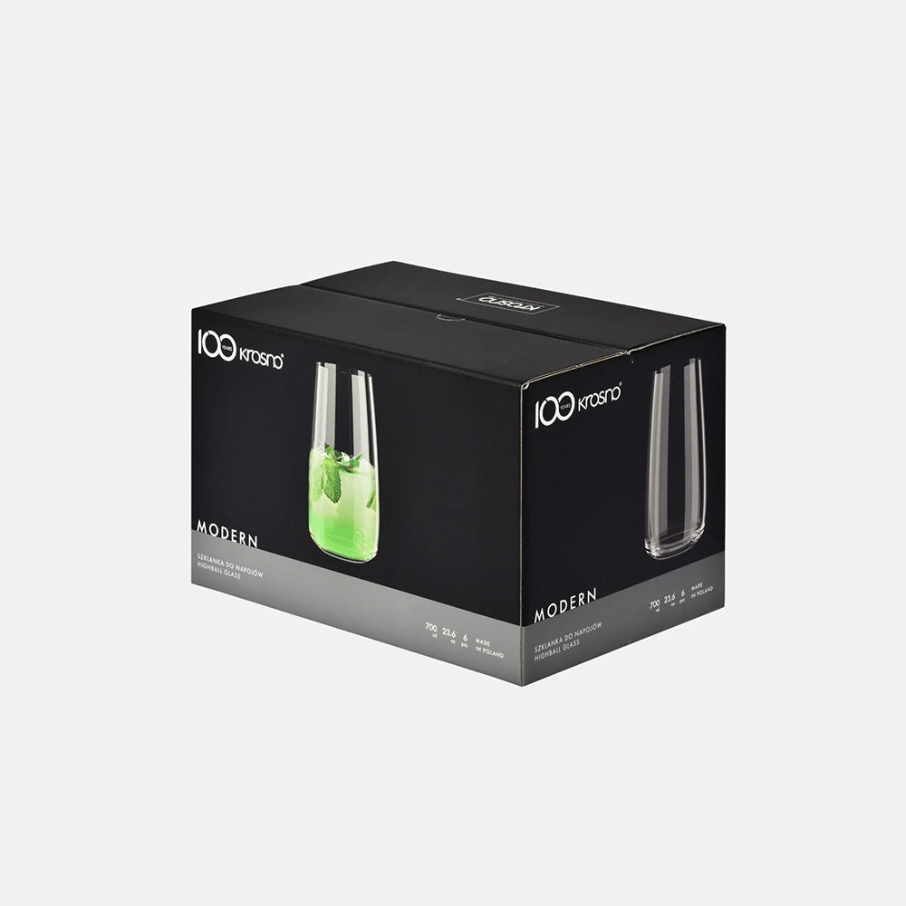 Modern Highball Glasses 700ml, Set of 6
