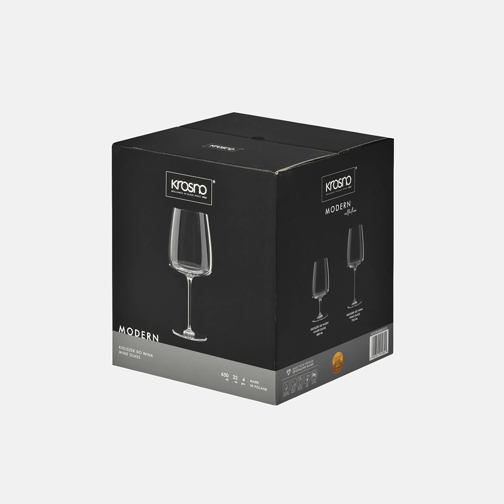 Modern White Wine Glasses 650ml, Set of 4