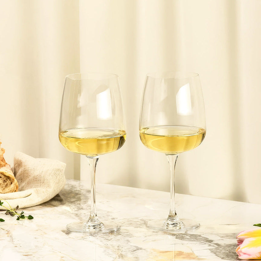 Modern White Wine Glasses 650ml, Set of 4