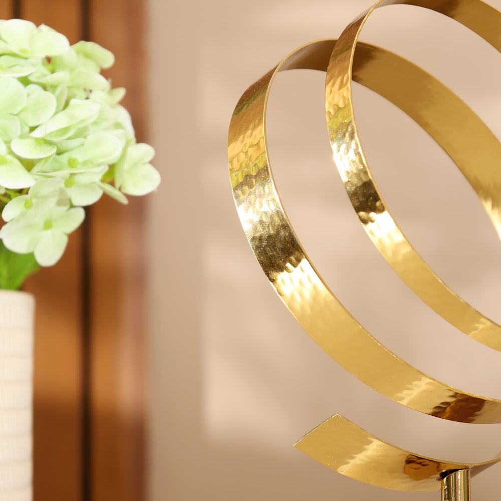 Modus Steel & Marble Sculpture Medium - Gold White