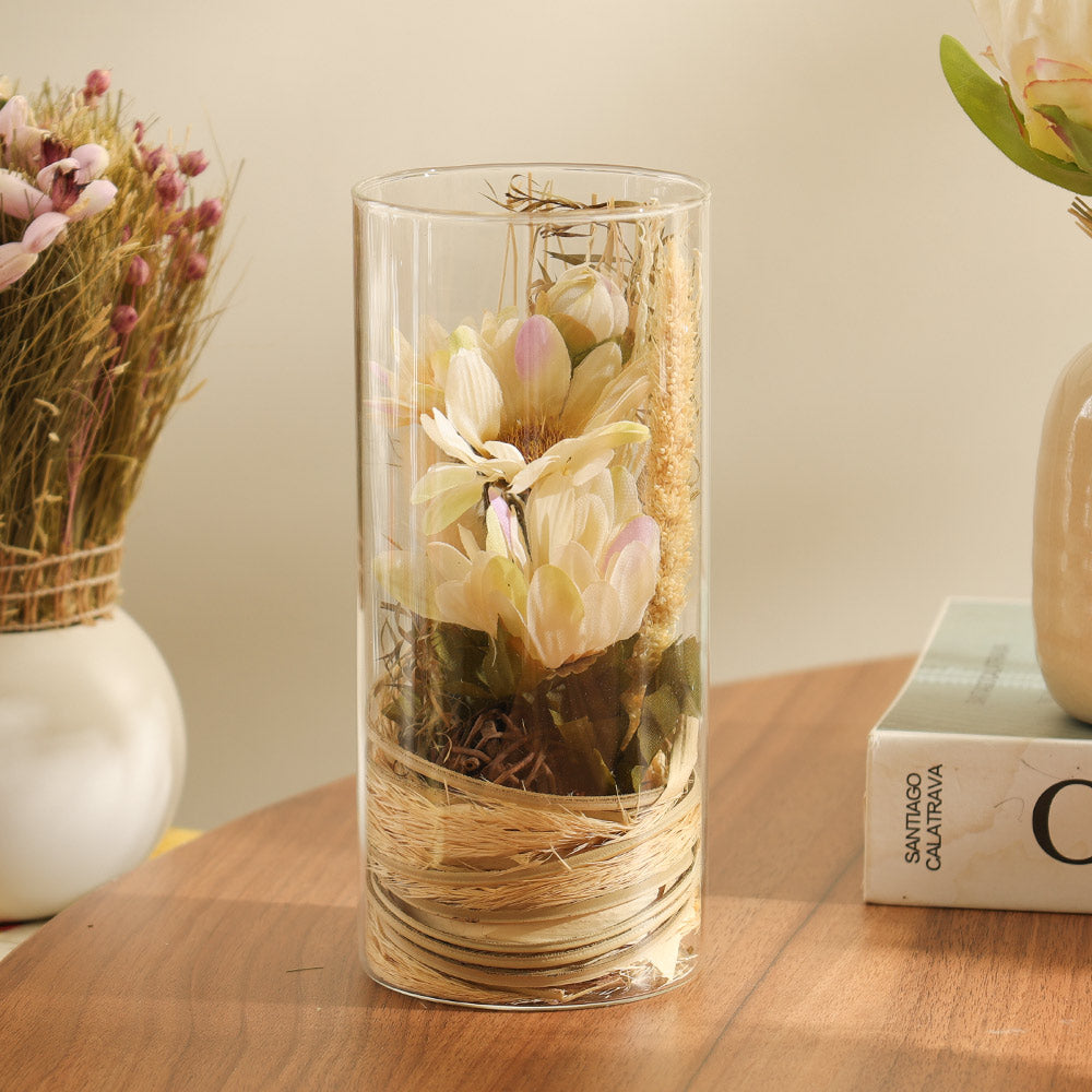 Moira Bouquet in Glass Tube - Yellow