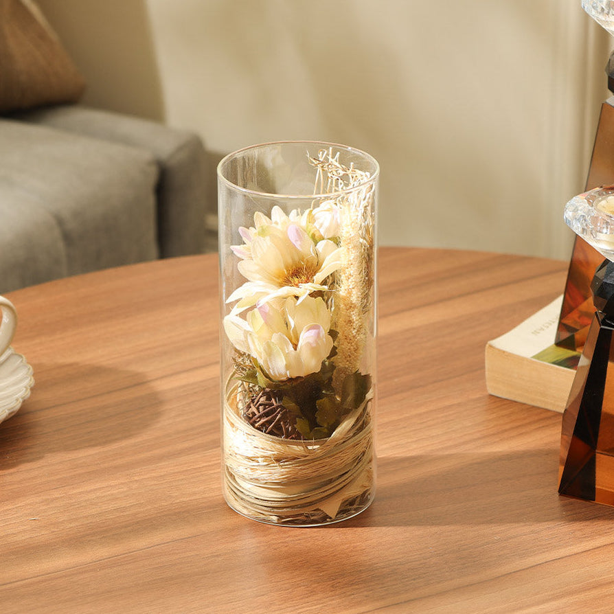 Moira Bouquet in Glass Tube - Yellow