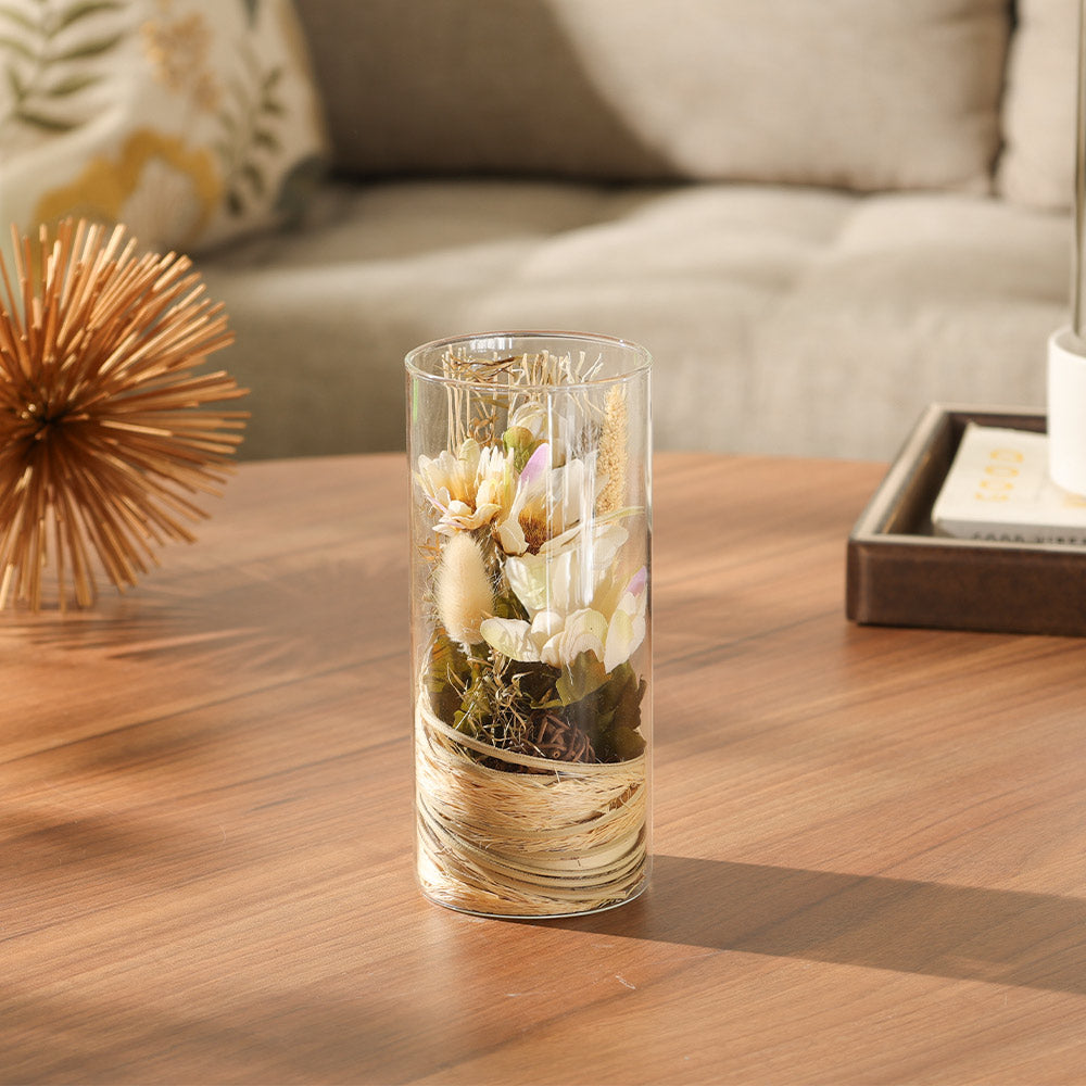 Moira Bouquet in Glass Tube - Yellow