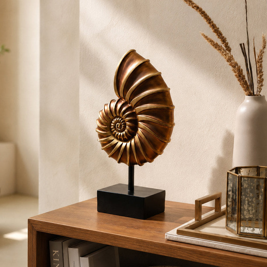 Snail Shell Decorative Sculpture - Bronze Gold