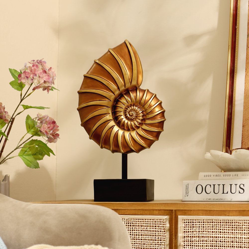 Snail Shell Decorative Sculpture - Bronze Gold
