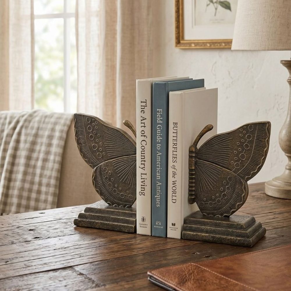 Monarch Bookends, Set of 2 - Antique Gold