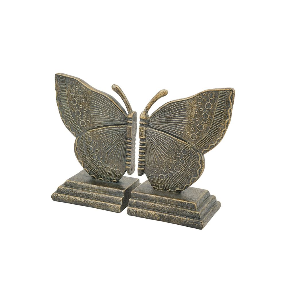 Monarch Bookends, Set of 2 - Antique Gold