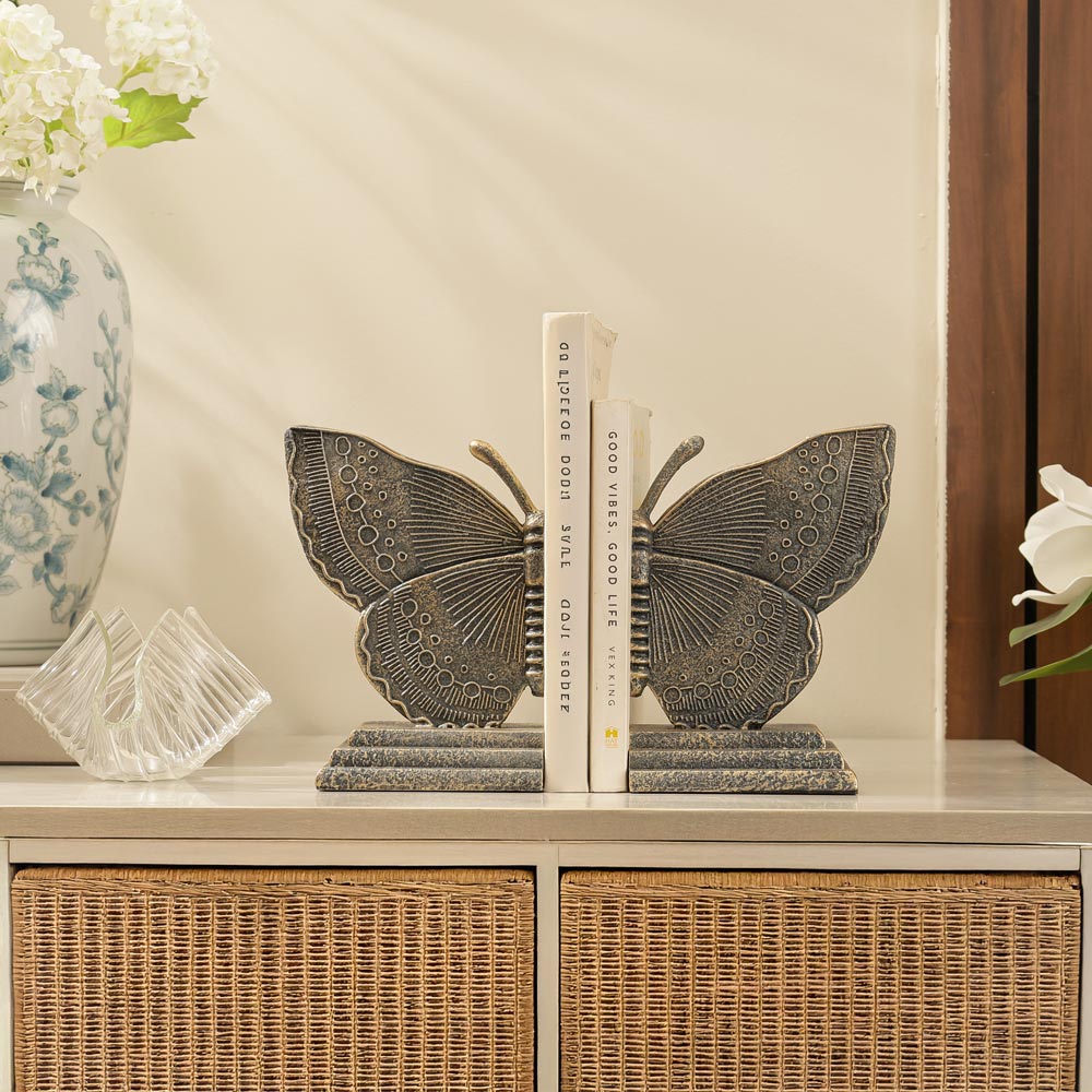 Monarch Bookends, Set of 2 - Antique Gold