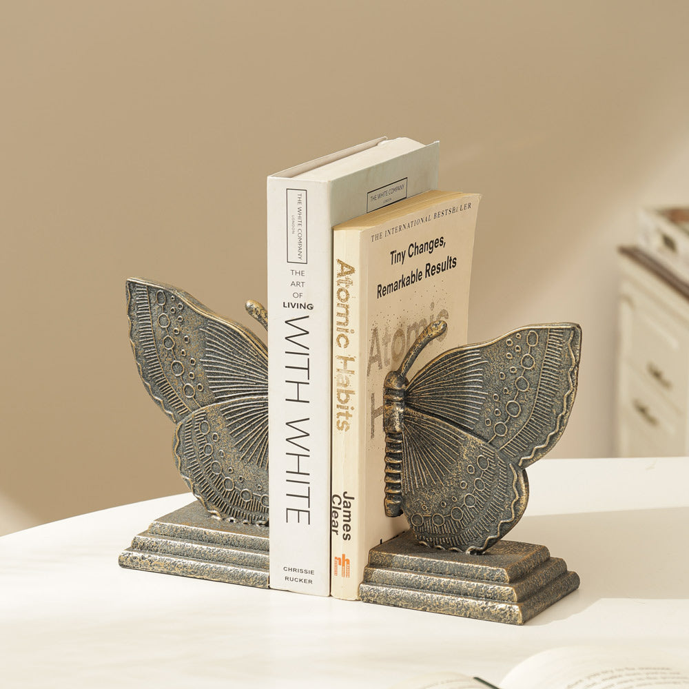 Monarch Bookends, Set of 2 - Antique Gold