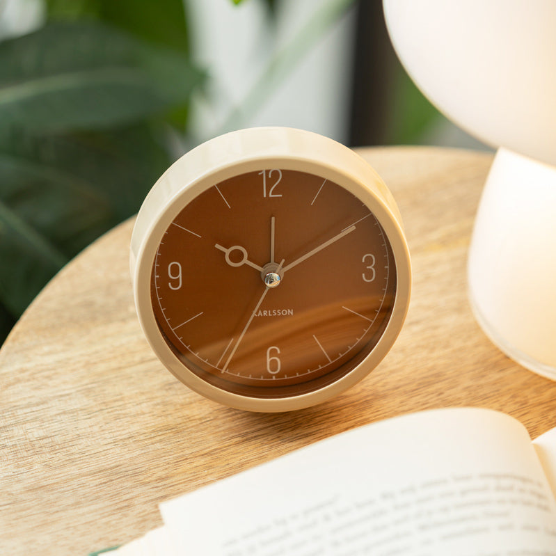 Monocle Alarm Clock - Caramel Brown