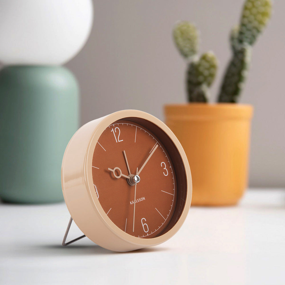 Monocle Alarm Clock - Caramel Brown