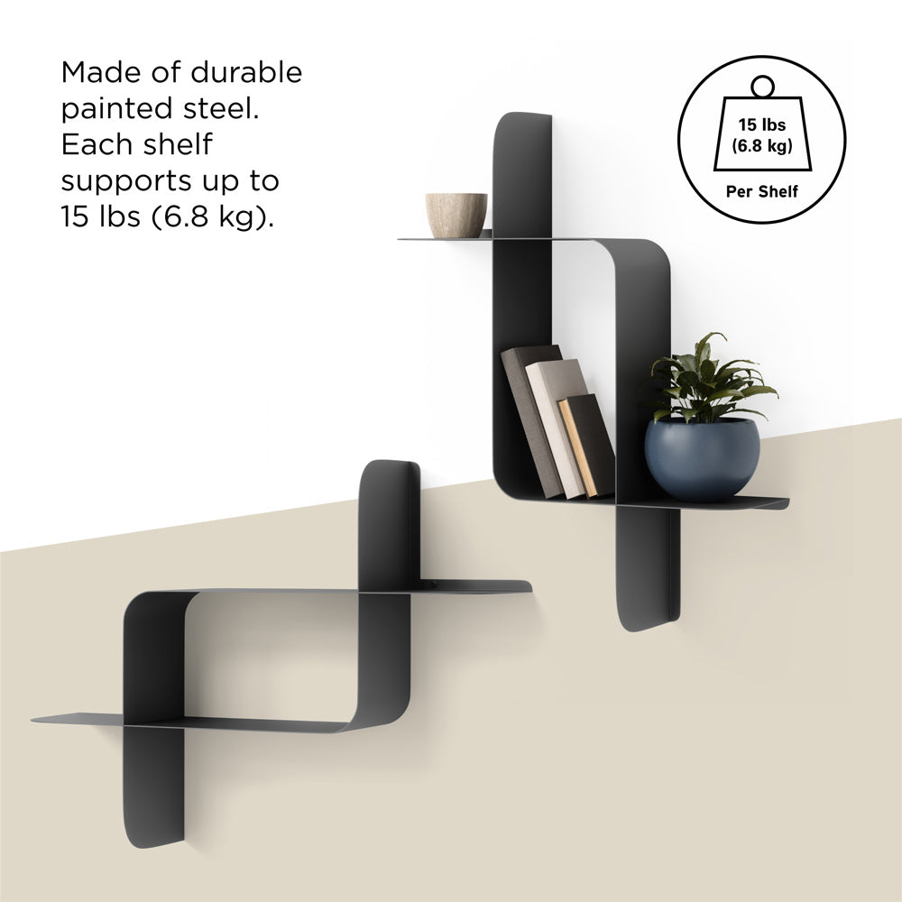 Montage Metal Shelves, Set of 2 - Black