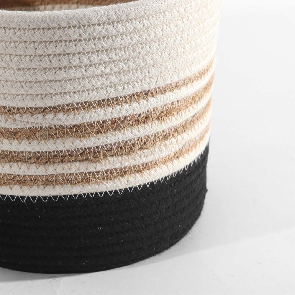 Moonj & Jute Tapered Planter - Natural Black