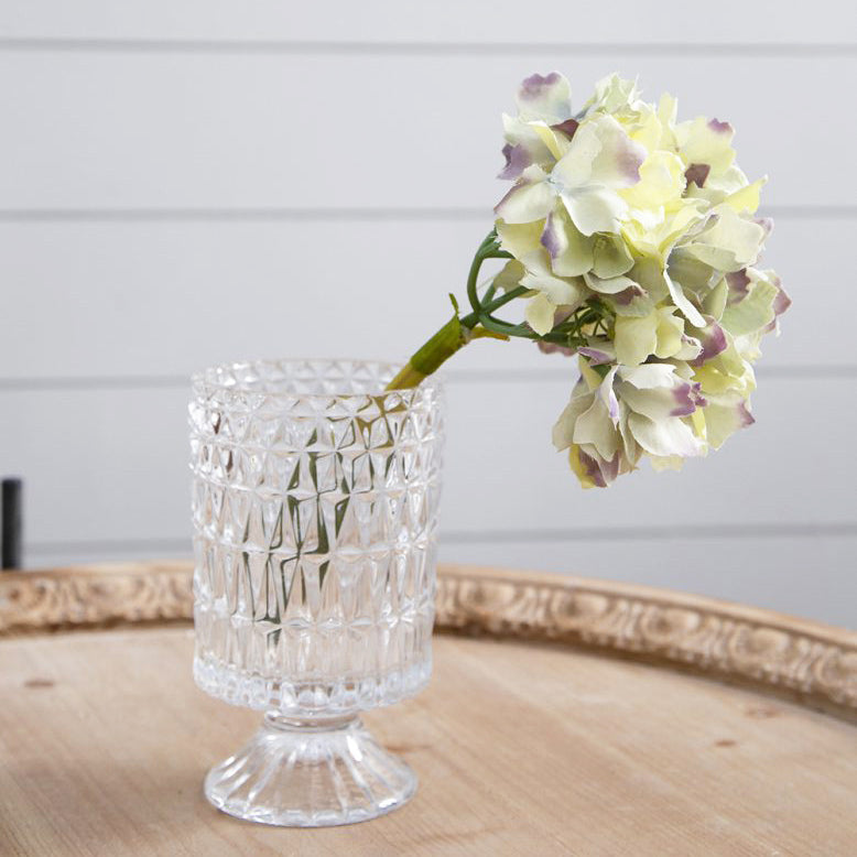 Mophead Hydrangea Faux Stem - Indigo Sunrise