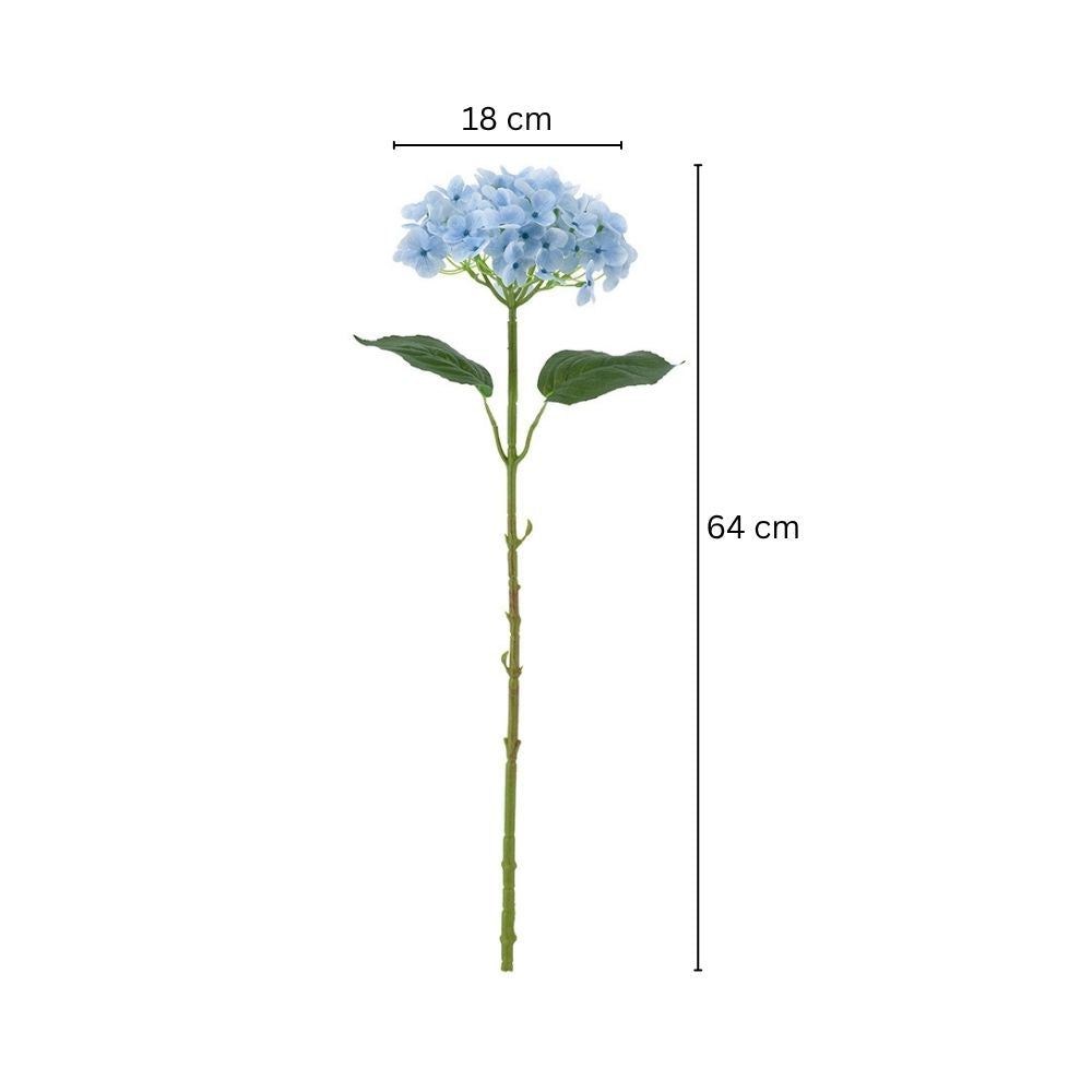 Mophead Hydrangea Faux Stem - Sky Blue