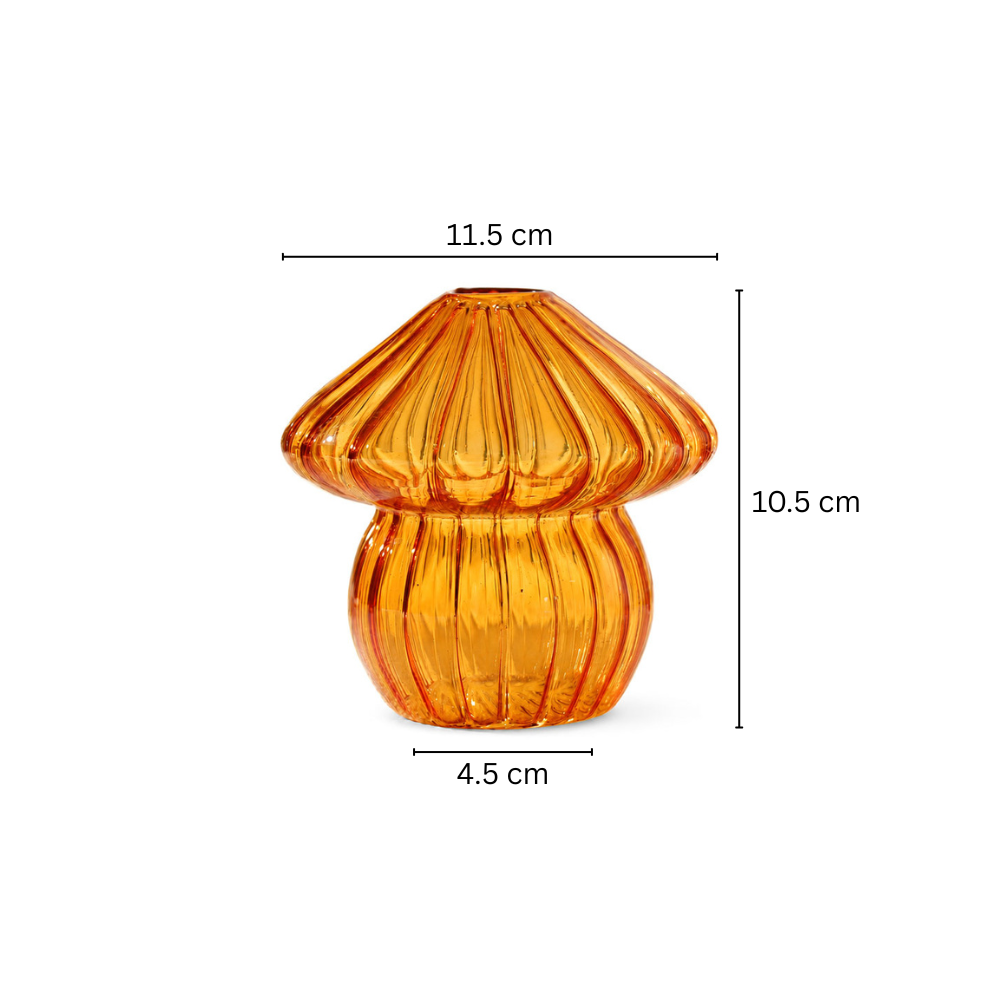 Morel Mushroom Glass Sculpture - Amber