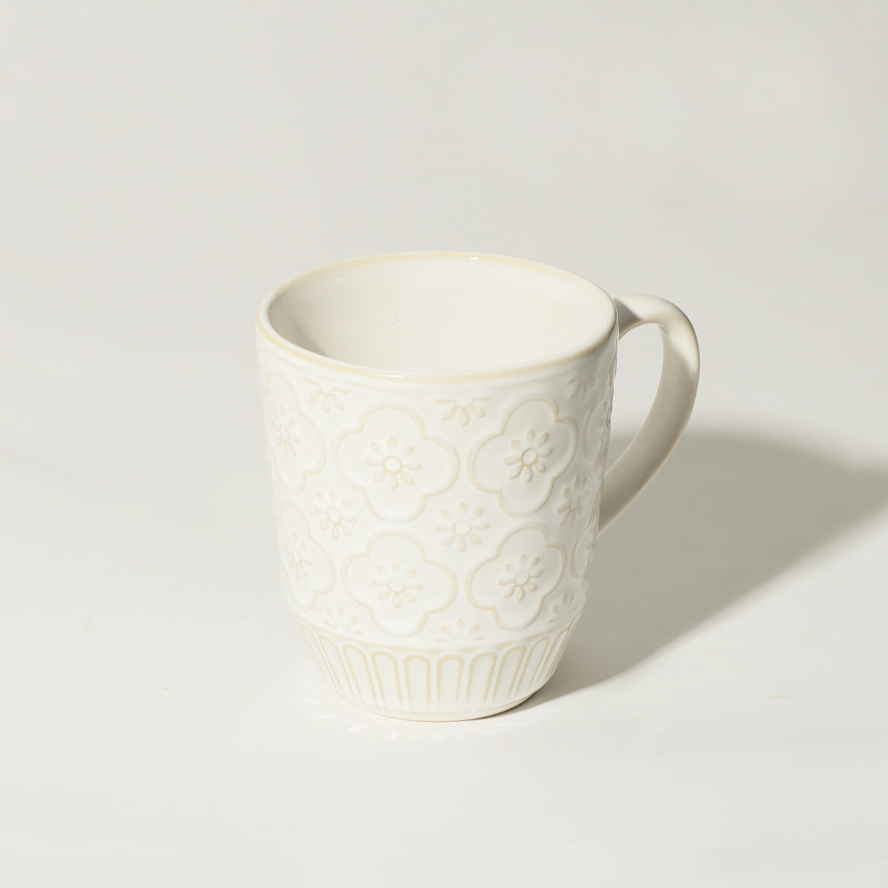 Mosaic Ceramic Coffee Mug - Chiffon White