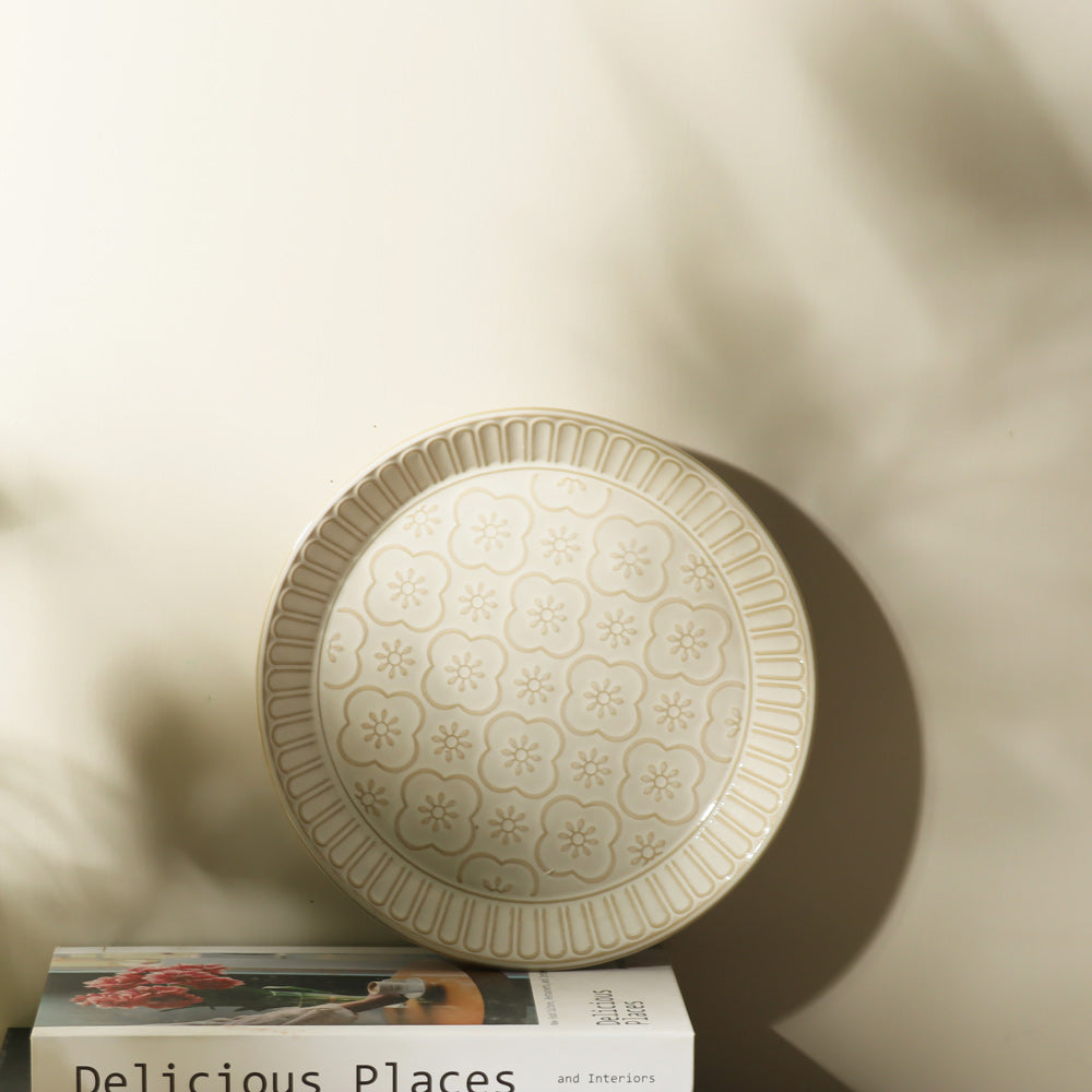 Mosaic Ceramic Small Plate - Chiffon White