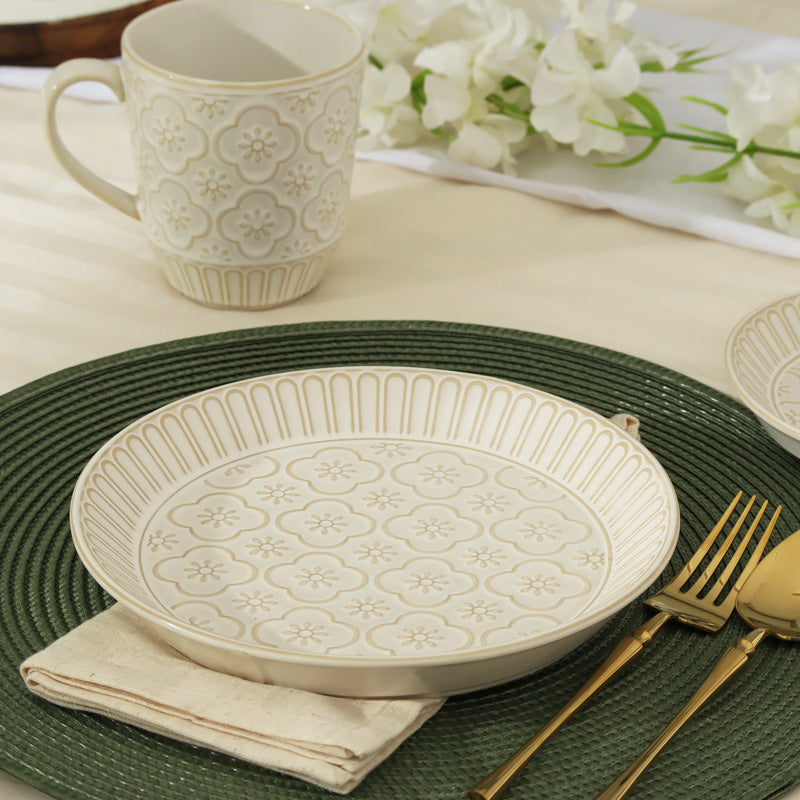 Mosaic Ceramic Small Plate - Chiffon White