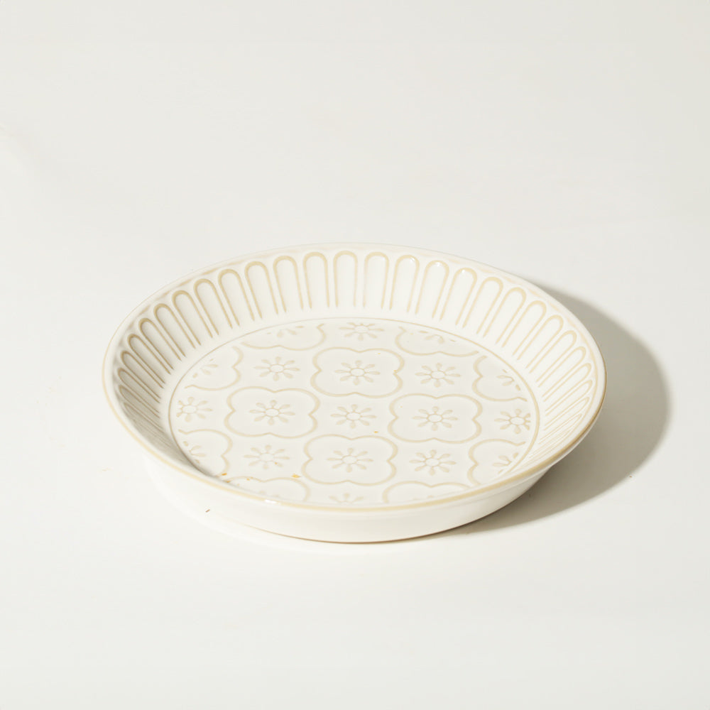 Mosaic Ceramic Small Plate - Chiffon White