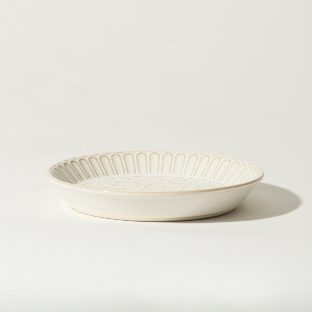 Mosaic Ceramic Small Plate - Chiffon White