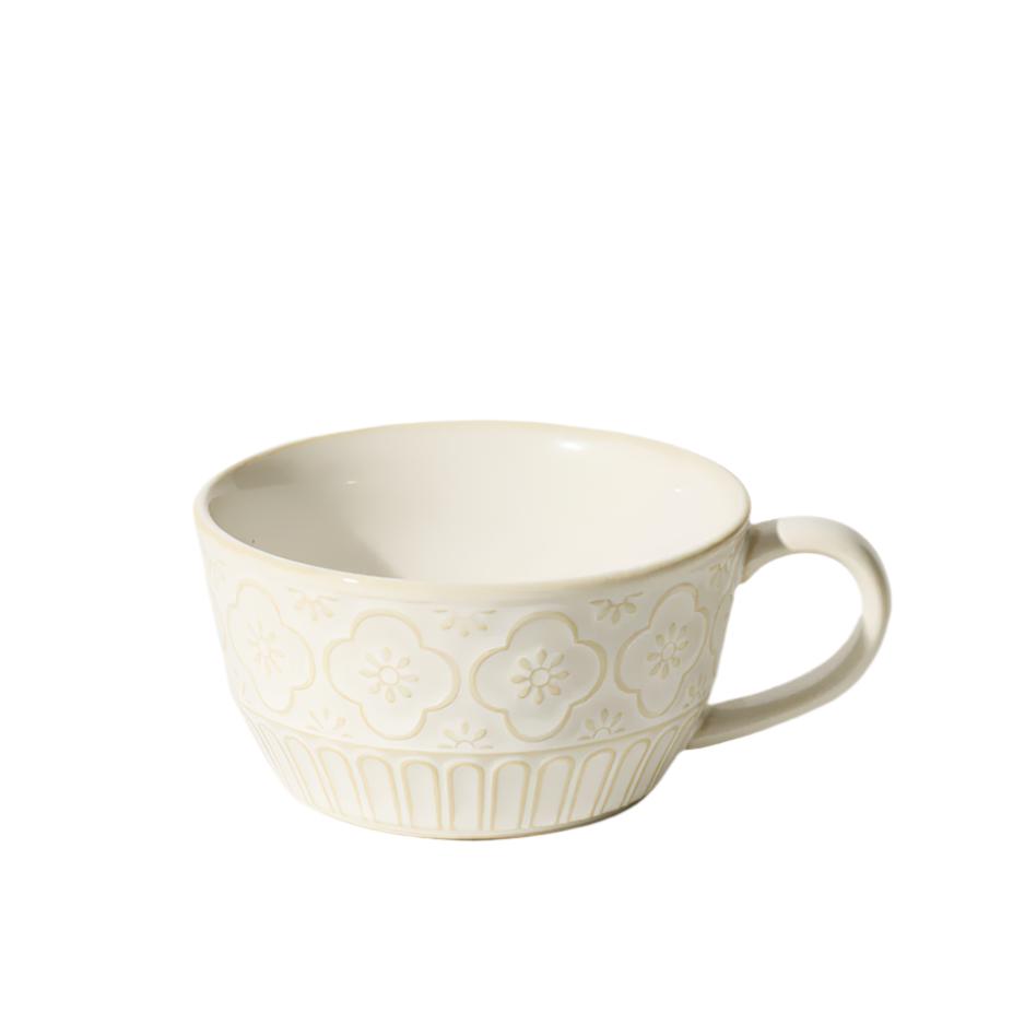 Mosaic Ceramic Tea Cup - Chiffon White